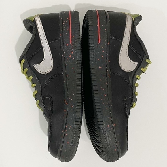 NIKE Youth Air Force 1 Low GS Black Asparagus Size Youth 1 - Picture 6 of 11
